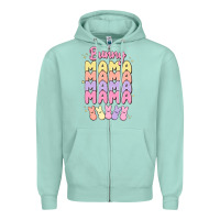Seafoam bunny mama Zipper Hoodie - MaliasSmallBusiness