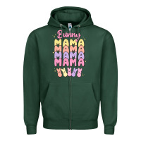 Sports Green bunny mama Zipper Hoodie - MaliasSmallBusiness