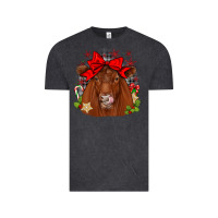 Vintage Black christmas red angus Vintage Tee - JahusDesignShop