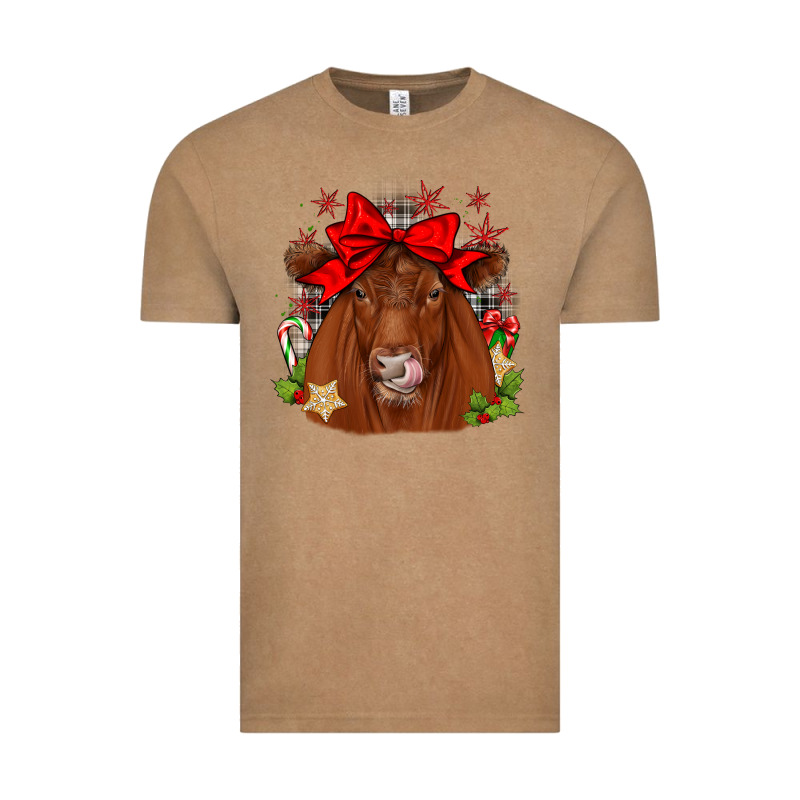 Christmas Red Angus Vintage Tee by JahusDesignShop | Teevron
