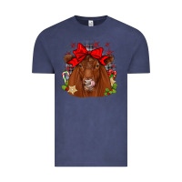Vintage Denim christmas red angus Vintage Tee - JahusDesignShop