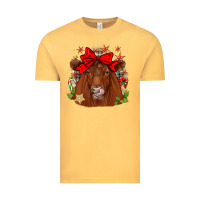 Vintage Mustard christmas red angus Vintage Tee - JahusDesignShop