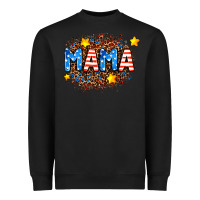 Black usa Mama  leopard background Heavyweight Sweatshirt - AdoDesignShop
