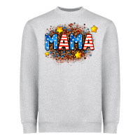 Heather Grey usa Mama  leopard background Heavyweight Sweatshirt - AdoDesignShop