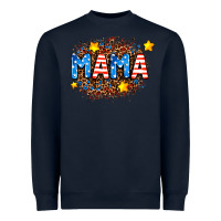 Navy usa Mama  leopard background Heavyweight Sweatshirt - AdoDesignShop