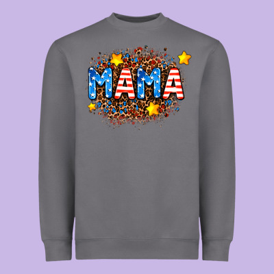 Usa Mama  Leopard Background Heavyweight Sweatshirt Designed By Adodesignshop