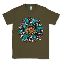 Army Green cowhide leopard serape gemstone  sunflower Classic Tee - Artiststas