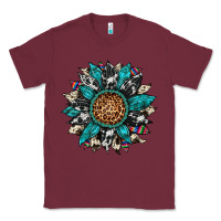 Burgundy cowhide leopard serape gemstone  sunflower Classic Tee - Artiststas
