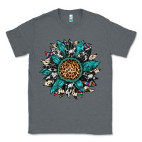 Charcoal Heather cowhide leopard serape gemstone  sunflower Classic Tee - Artiststas