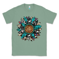 Sage cowhide leopard serape gemstone  sunflower Classic Tee - Artiststas