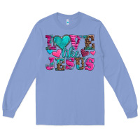 Colony Blue love like jesus valentine's day Long Sleeve Tee - AdoDesignShop