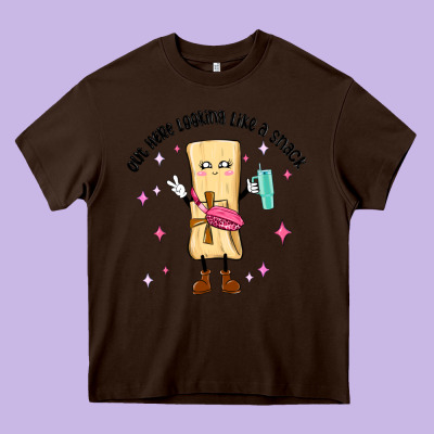 Out Here Looking Like A Snack Heavy Core Tee Designed By Maliassmallbusiness