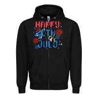 Black happy 4th of july Zipper Hoodie - MaliasSmallBusiness