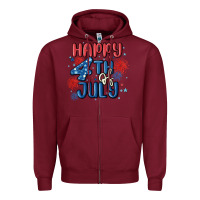 Burgundy happy 4th of july Zipper Hoodie - MaliasSmallBusiness