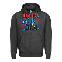 Charcoal Heather happy 4th of july Zipper Hoodie - MaliasSmallBusiness
