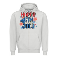 Dove Grey happy 4th of july Zipper Hoodie - MaliasSmallBusiness