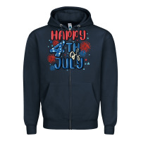 Navy happy 4th of july Zipper Hoodie - MaliasSmallBusiness