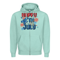 Seafoam happy 4th of july Zipper Hoodie - MaliasSmallBusiness