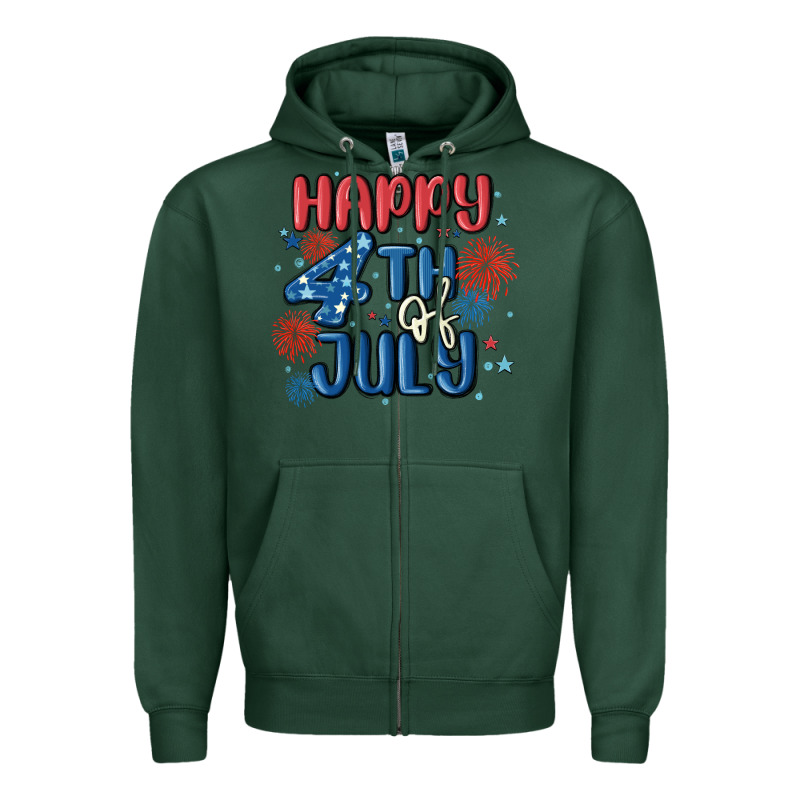 Happy 4th Of July Zipper Hoodie by MaliasSmallBusiness | Teevron