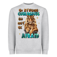 Heather Grey be strong and courageous Heavyweight Sweatshirt - JahusDesignShop