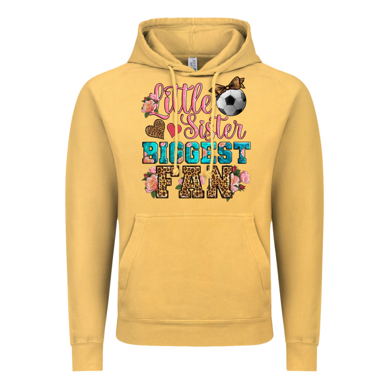 Little Sister Biggest Fan Soccer Vintage Hoodie by HRA Design Shop | Teevron