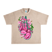 French Oak cancer boxing gloves with ribbon Urban Heavy Tee - AdoDesignShop