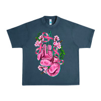 Midnight Navy cancer boxing gloves with ribbon Urban Heavy Tee - AdoDesignShop