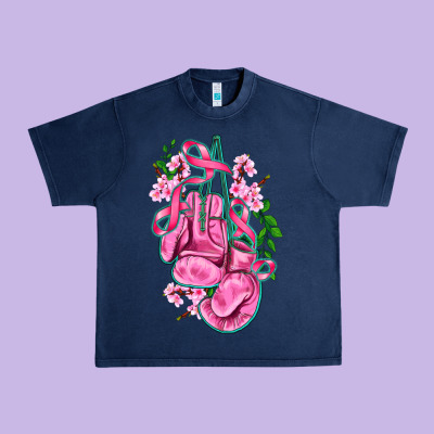 Cancer Boxing Gloves With Ribbon Urban Heavy Tee Designed By Adodesignshop