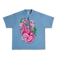 Pebble Blue cancer boxing gloves with ribbon Urban Heavy Tee - AdoDesignShop