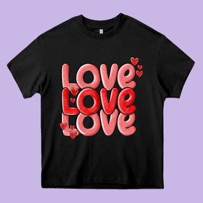 Love Valentines Day Heavy Core Tee Designed By Maliassmallbusiness