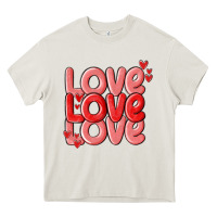 Cream love valentines day Heavy Core Tee - MaliasSmallBusiness