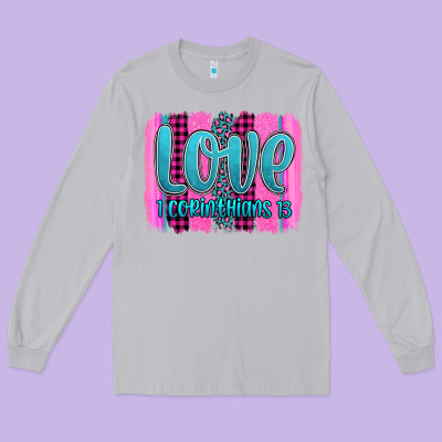Love Corinthians 13 Valentine's Day Brushstroke Long Sleeve Tee Designed By Adodesignshop