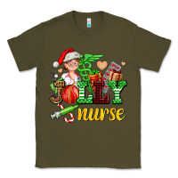 Army Green jolly nurse with Christmas element Classic Tee - AdoDesignShop