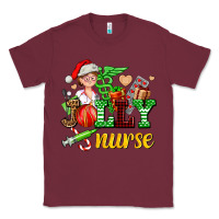 Burgundy jolly nurse with Christmas element Classic Tee - AdoDesignShop