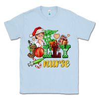 Dusty Blue jolly nurse with Christmas element Classic Tee - AdoDesignShop