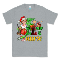 Heather Grey jolly nurse with Christmas element Classic Tee - AdoDesignShop
