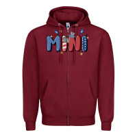 Burgundy 4th july mini Zipper Hoodie - MaliasSmallBusiness