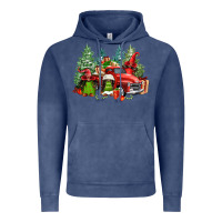 Vintage Denim merry christmas truck afro gnomies Vintage Hoodie - FaDigitalArtStudio