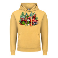 Vintage Mustard merry christmas truck afro gnomies Vintage Hoodie - FaDigitalArtStudio