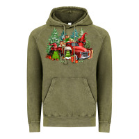 Vintage Olive merry christmas truck afro gnomies Vintage Hoodie - FaDigitalArtStudio