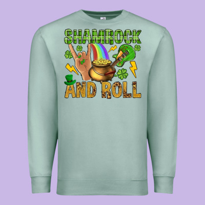 Shamrock And Roll Premium Sweatshirt Designed By Bundleandbundleshop