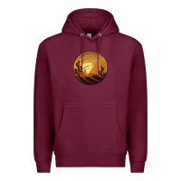 Burgundy Desert Cactus Sunset Volleyball Premium Hoodie - Bettercallsaul