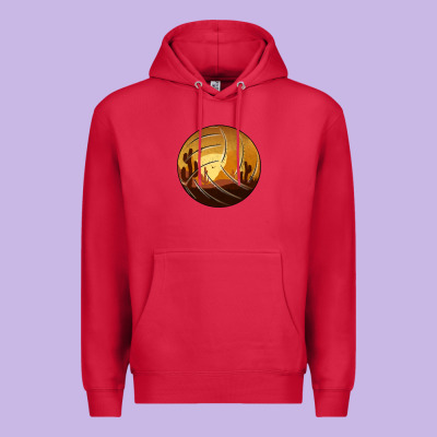 Desert Cactus Sunset Volleyball Premium Hoodie Designed By Bettercallsaul