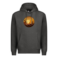 Charcoal Heather Desert Cactus Sunset Volleyball Premium Hoodie - Bettercallsaul