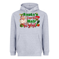 Heather Grey santas favorite hair stylist Heavyweight Hoodie - MaliasSmallBusiness