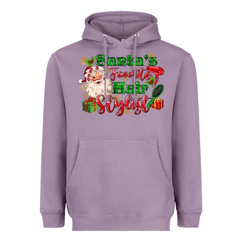 Santas Favorite Hair Stylist Heavyweight Hoodie by MaliasSmallBusiness | Teevron