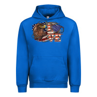 Cobalt Love America Eagle 4th of july Urban Hoodie - HowdyJamesFarm