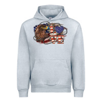 Heather Grey Love America Eagle 4th of july Urban Hoodie - HowdyJamesFarm