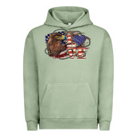 Pigment Oil Green Love America Eagle 4th of july Urban Hoodie - HowdyJamesFarm
