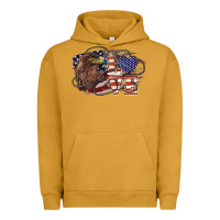 Pigment Peanut Butter Love America Eagle 4th of july Urban Hoodie - HowdyJamesFarm